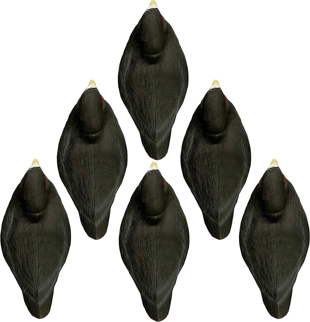 Higdon Outdoors Standard Coot Decoys foam-filled closeup highlights lightweight design for mobile hunts.