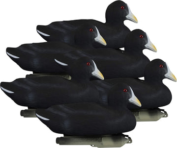Higdon Outdoors Standard Coot Decoys pack ready for portable setup to boost visibility.