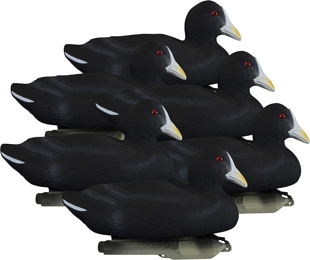 Higdon Outdoors Standard Coot Decoys pack ready for portable setup to boost visibility.