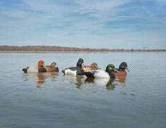 Higdon Outdoors decoy with detailed carving highlights UV paint for high visibility in daylight.
