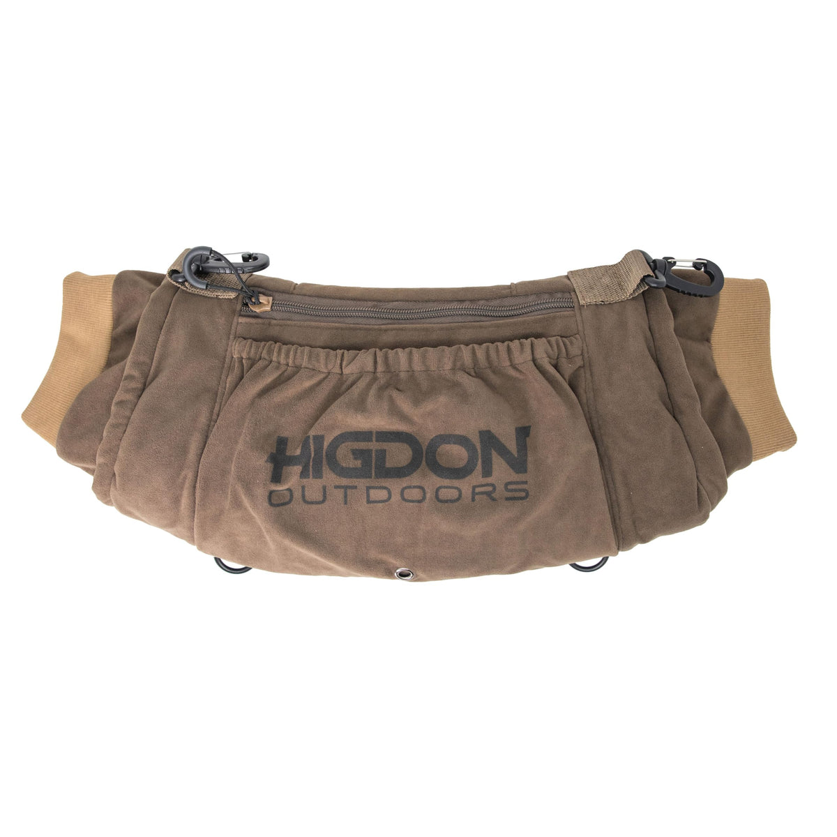 Higdon Outdoors Stuff Muff shows fleece lined interior for warm hands during cold hunts.
