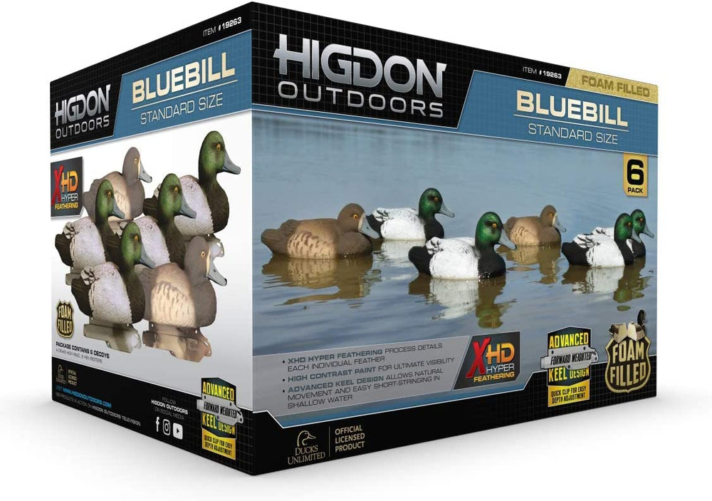 Higdon Outdoors UV-painted bluebill for reduced glare and lasting color