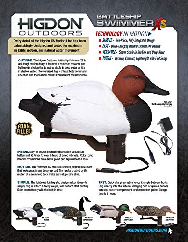 Higdon Outdoors XS battleship swimmer decoy in water motion ideal for blinds.