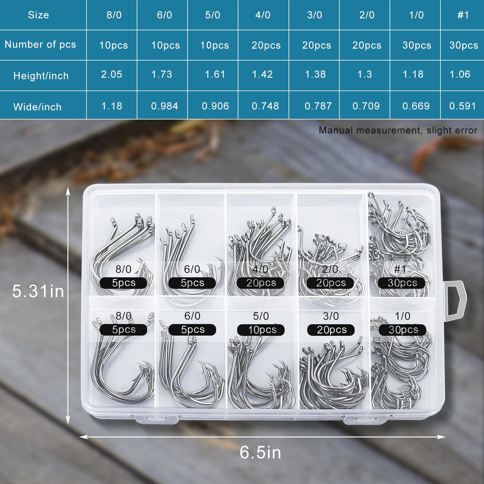 Close-up of high carbon steel circle hooks with sharp barb