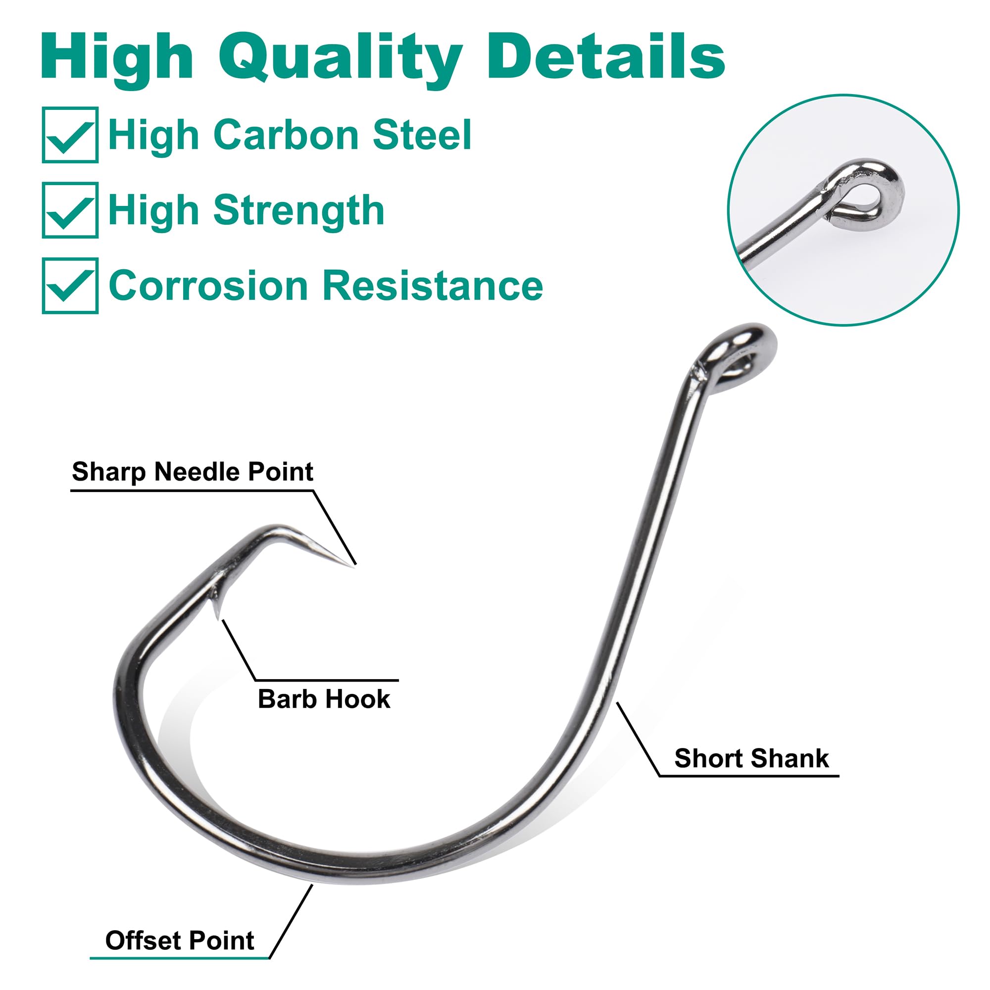 Close-up of high-carbon steel circle hook