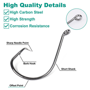 Close-up of high-carbon steel circle hook