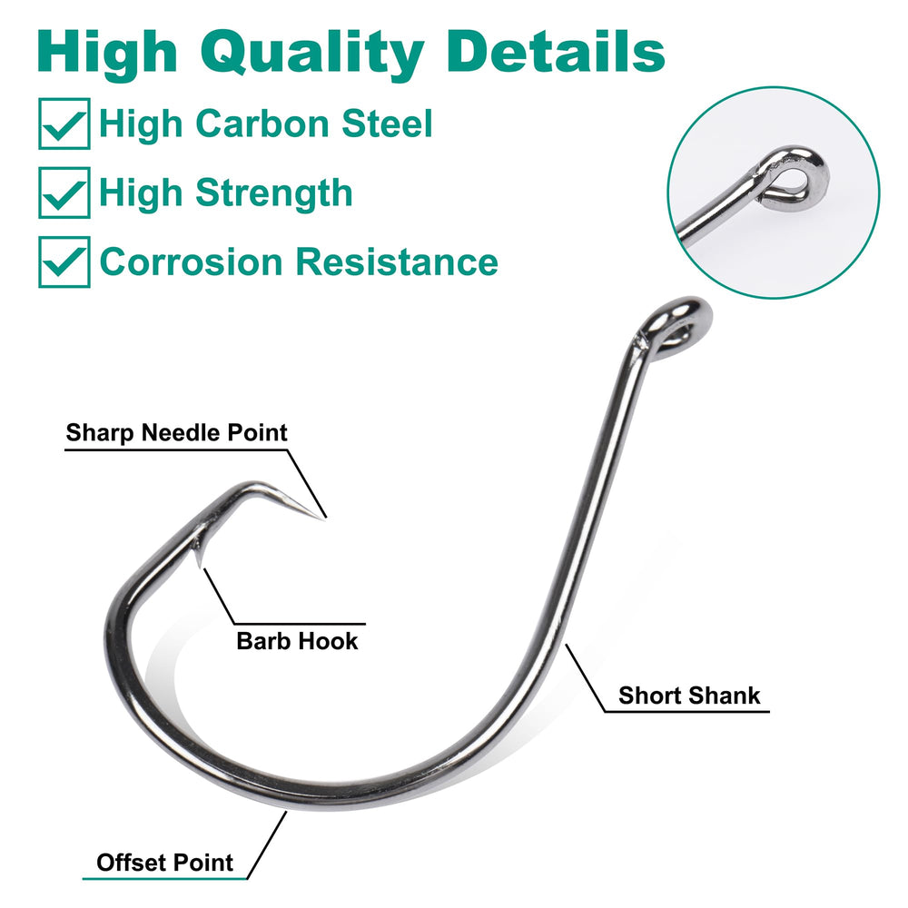 Close-up of high-carbon steel circle hook