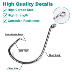 Close-up of high-carbon steel circle hook