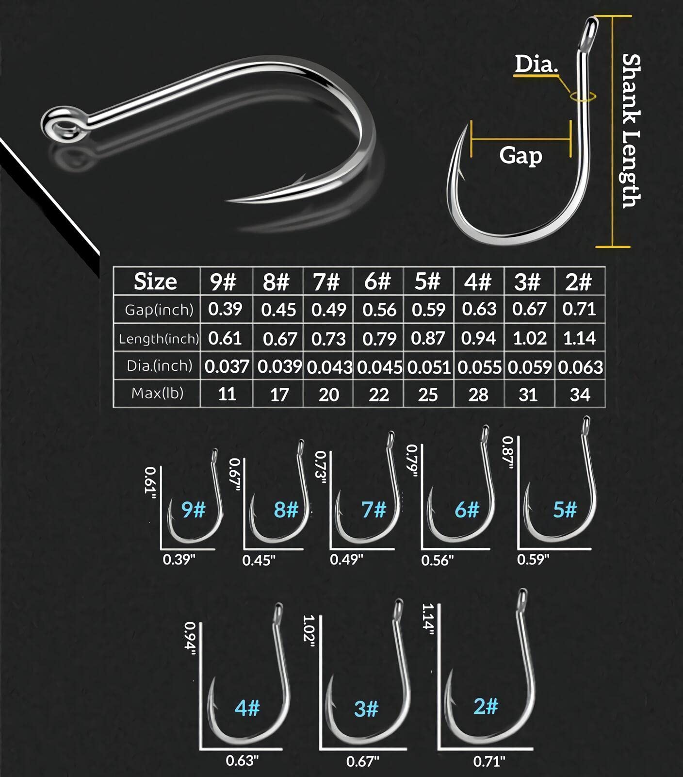 High carbon steel 82A fishing hooks for durability