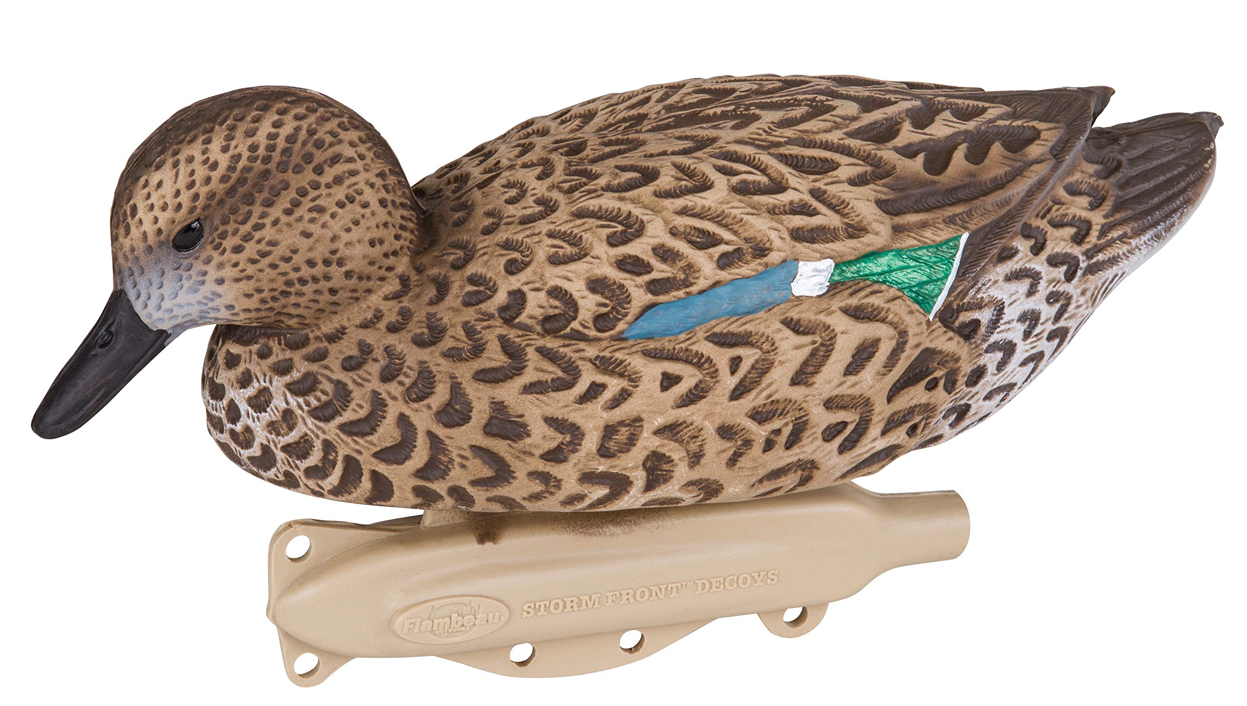 High-definition Blue-Winged Teal paint scheme on carved decoys