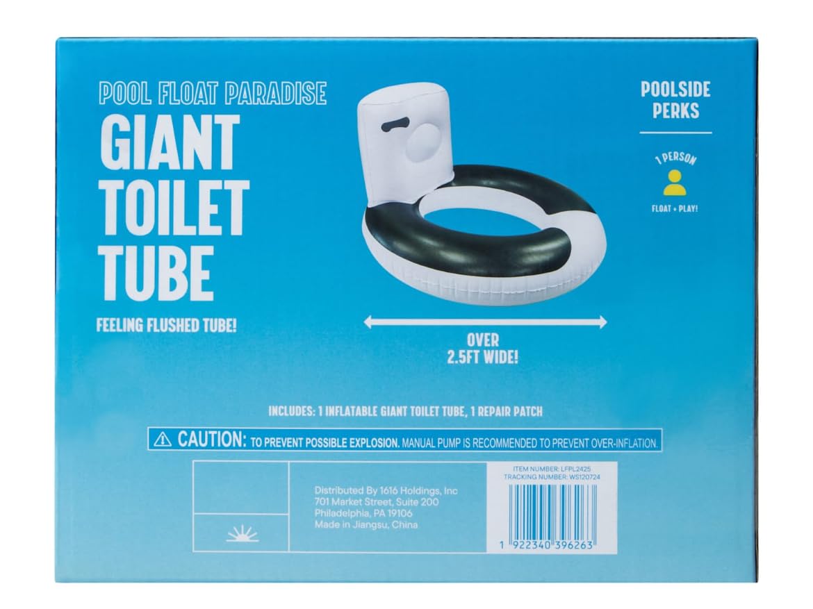 People using the High Five Giant Toilet Pool Float Tube at the pool