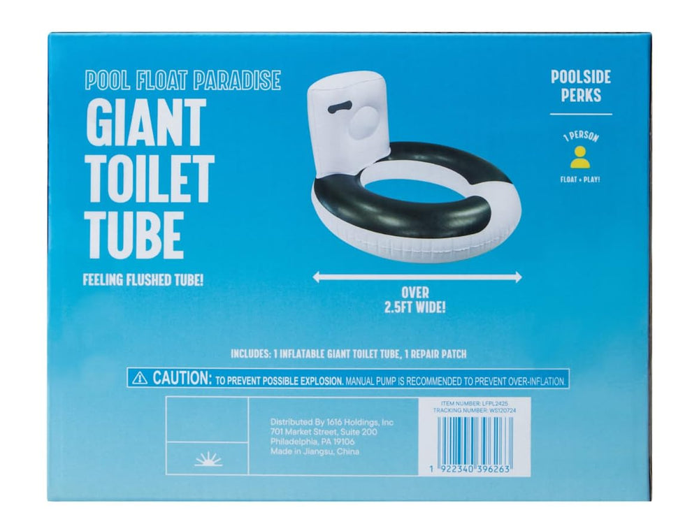 People using the High Five Giant Toilet Pool Float Tube at the pool