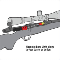 Close-up of white LED bore illumination for firearm inspection