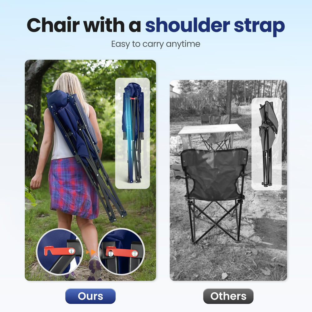 HIGH POINT SPORTS blue outdoor chair ready for picnics and beach days