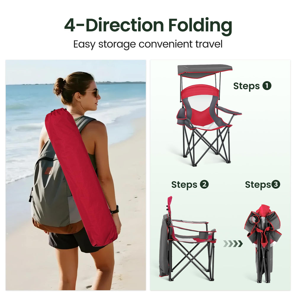 Patio-friendly HIGH POINT SPORTS chair with shade delivers relaxed outdoor seating.