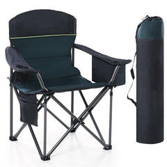 HIGH POINT SPORTS camping folding chair open side view shows roomy seating for outdoor comfort.