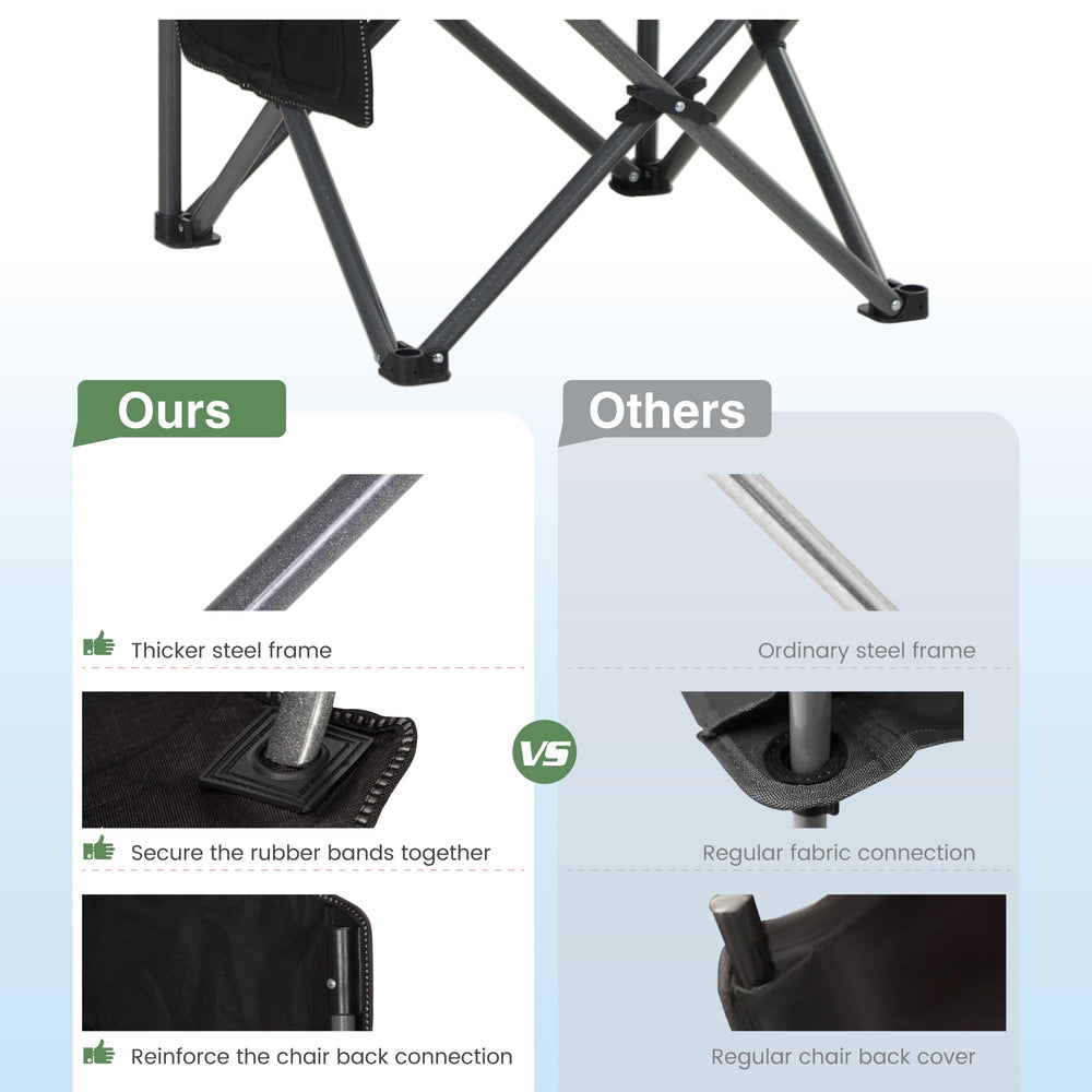 HIGH POINT SPORTS chair supports up to 350 lbs for versatile outdoor seating.