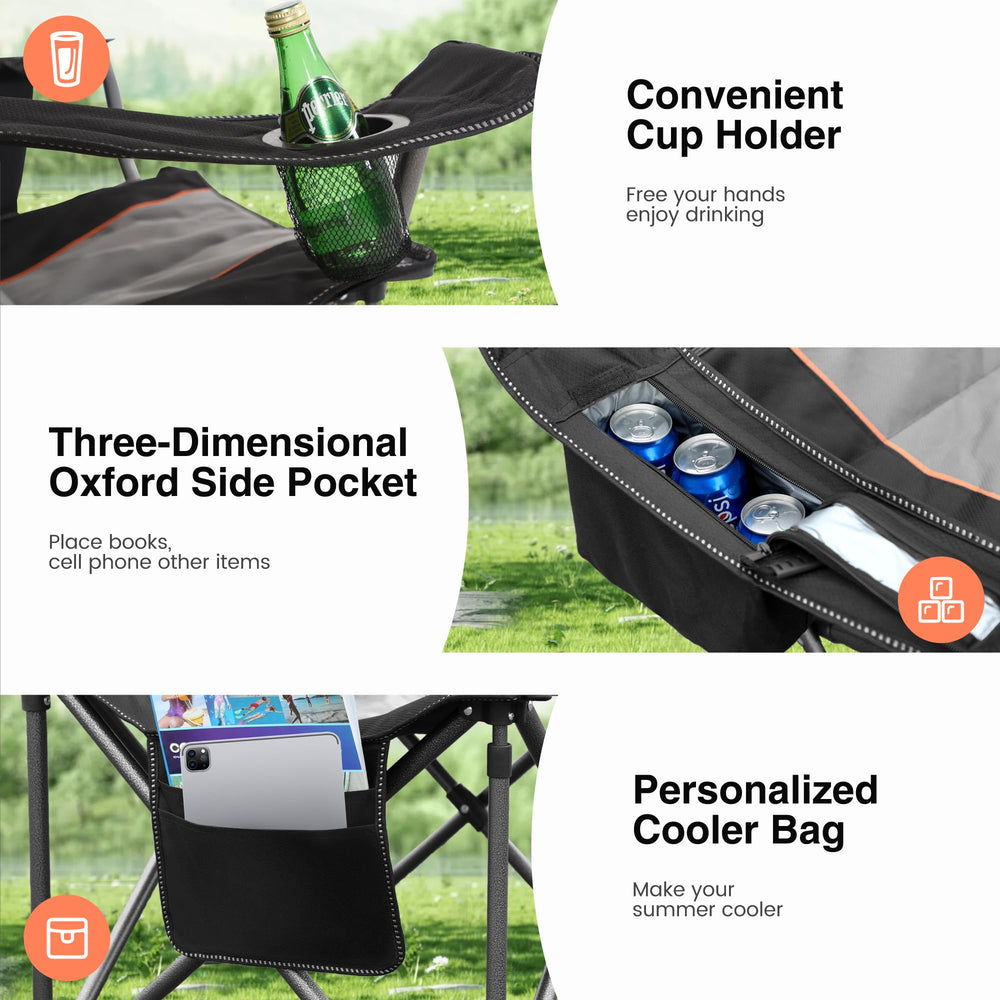HIGH POINT SPORTS cup holder and cooler bag keep beverages secure.