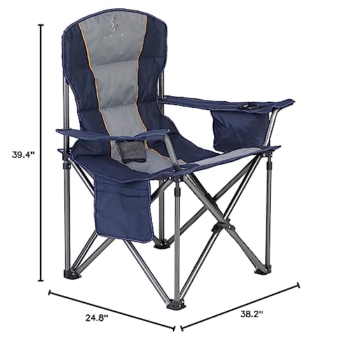 HIGH POINT SPORTS chair side storage pocket keeps phone and magazines within reach