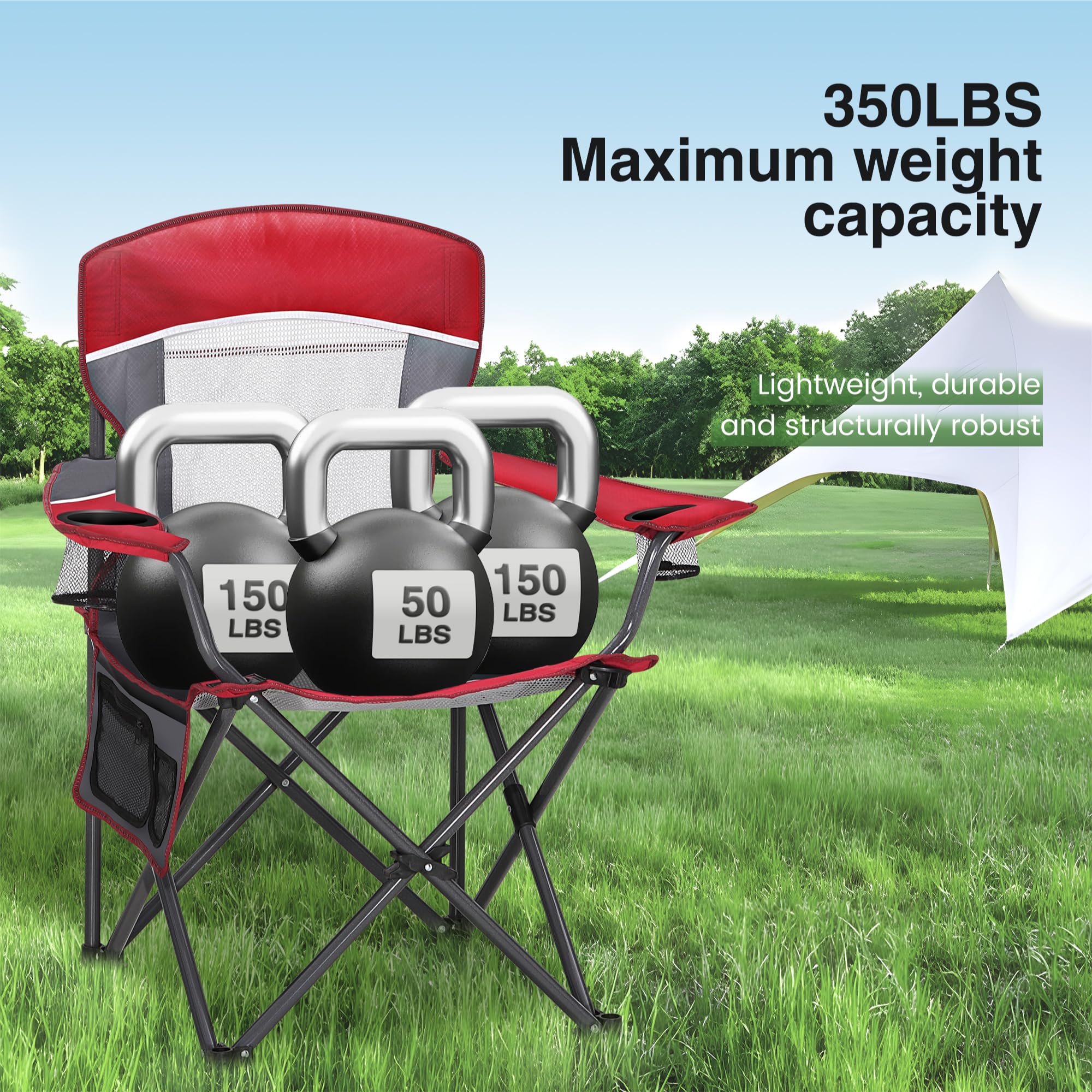 HIGH POINT SPORTS folding lawn chair sets up quickly for outdoor seating