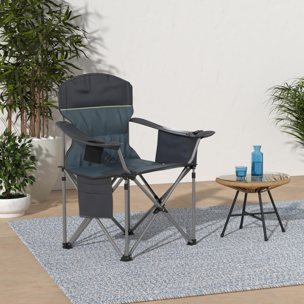 HIGH POINT SPORTS heavy-duty oversized chair front view highlights sturdy steel frame.