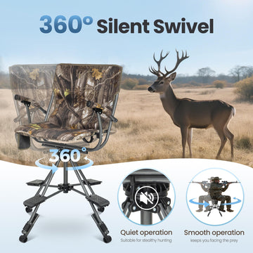 HIGH POINT SPORTS hunting chair 600D Oxford fabric stays soft and dry.
