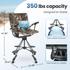 HIGH POINT SPORTS hunting chair armrests provide comfortable support during long sits.