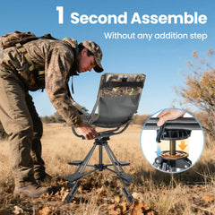 HIGH POINT SPORTS hunting chair shooting pedal helps stabilize aim and acts as a footrest.
