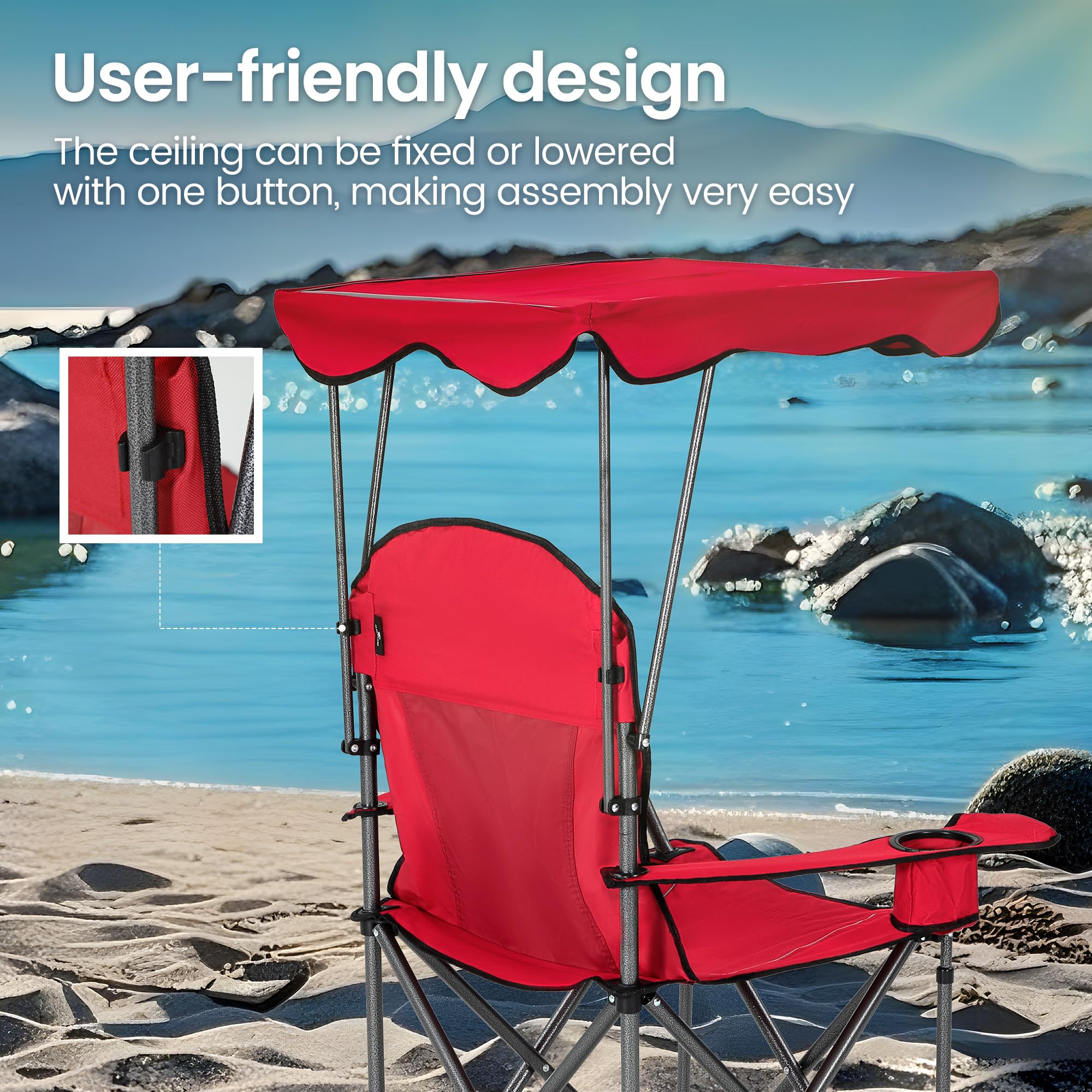 High Point Sports lightweight foldable chair for easy setup anywhere.