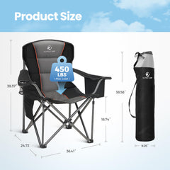 HIGH POINT SPORTS oversized camping chair cup holder close-up keeps drinks secure