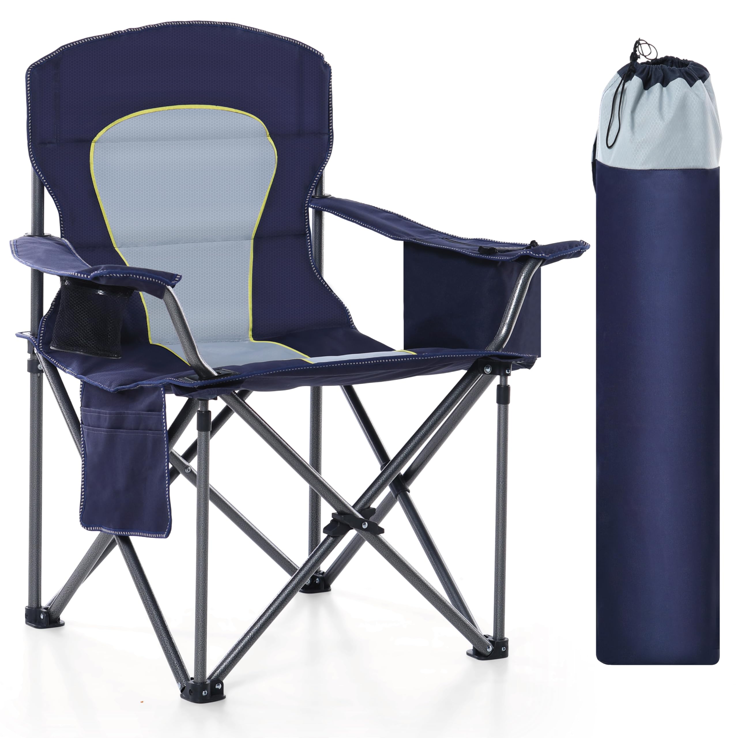 High Point Sports oversized camping chair in foldable setup for outdoor seating