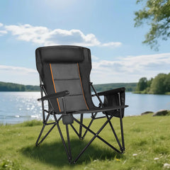 HIGH POINT SPORTS oversized folding camping chair high backrest provides comfortable support
