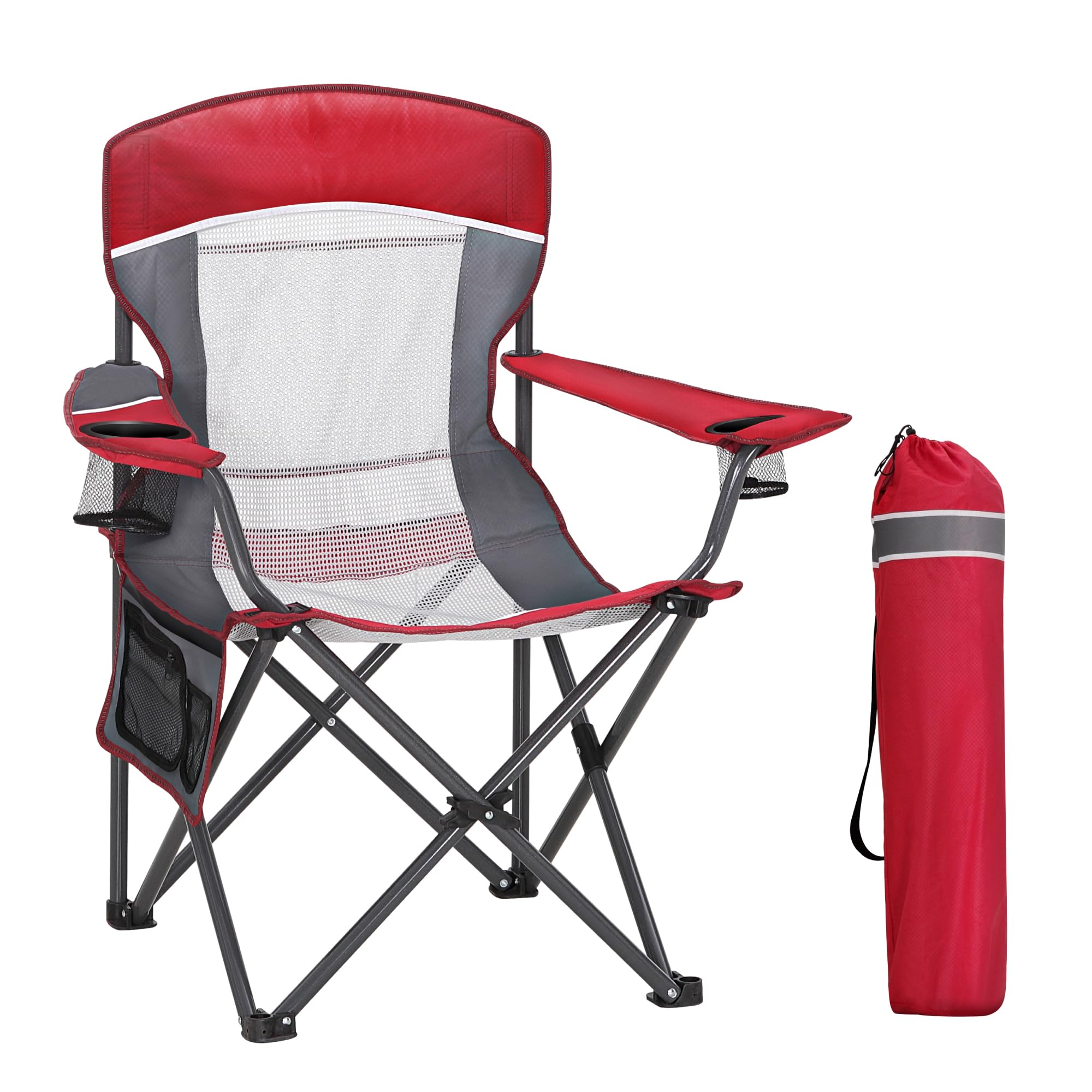 HIGH POINT SPORTS portable mesh-back chair offering cooling comfort outdoors
