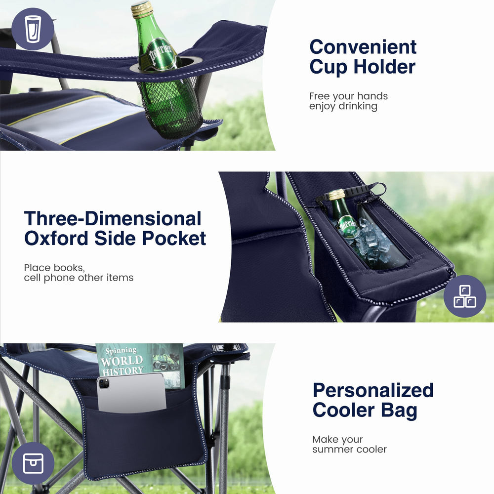 HIGH POINT SPORTS chair features a side storage pocket for phone or magazines.