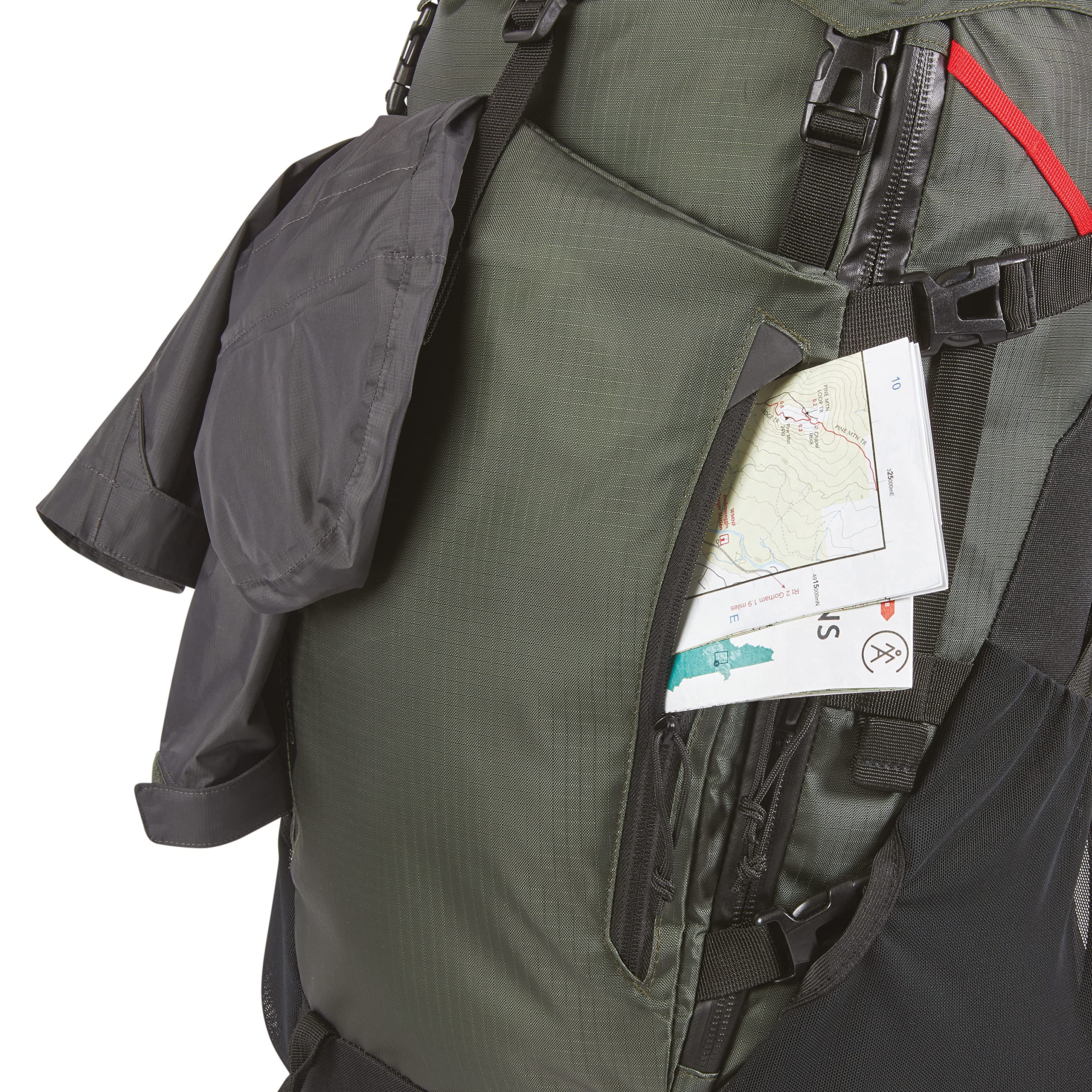 High Sierra Pathway 2.0 75L exterior pockets for quick-access gear.
