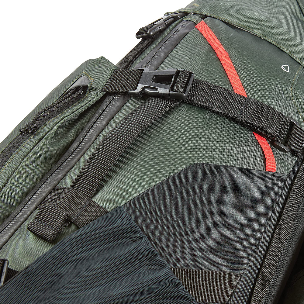 High Sierra Pathway 2.0 75L reflective accents enhance visibility in low light.
