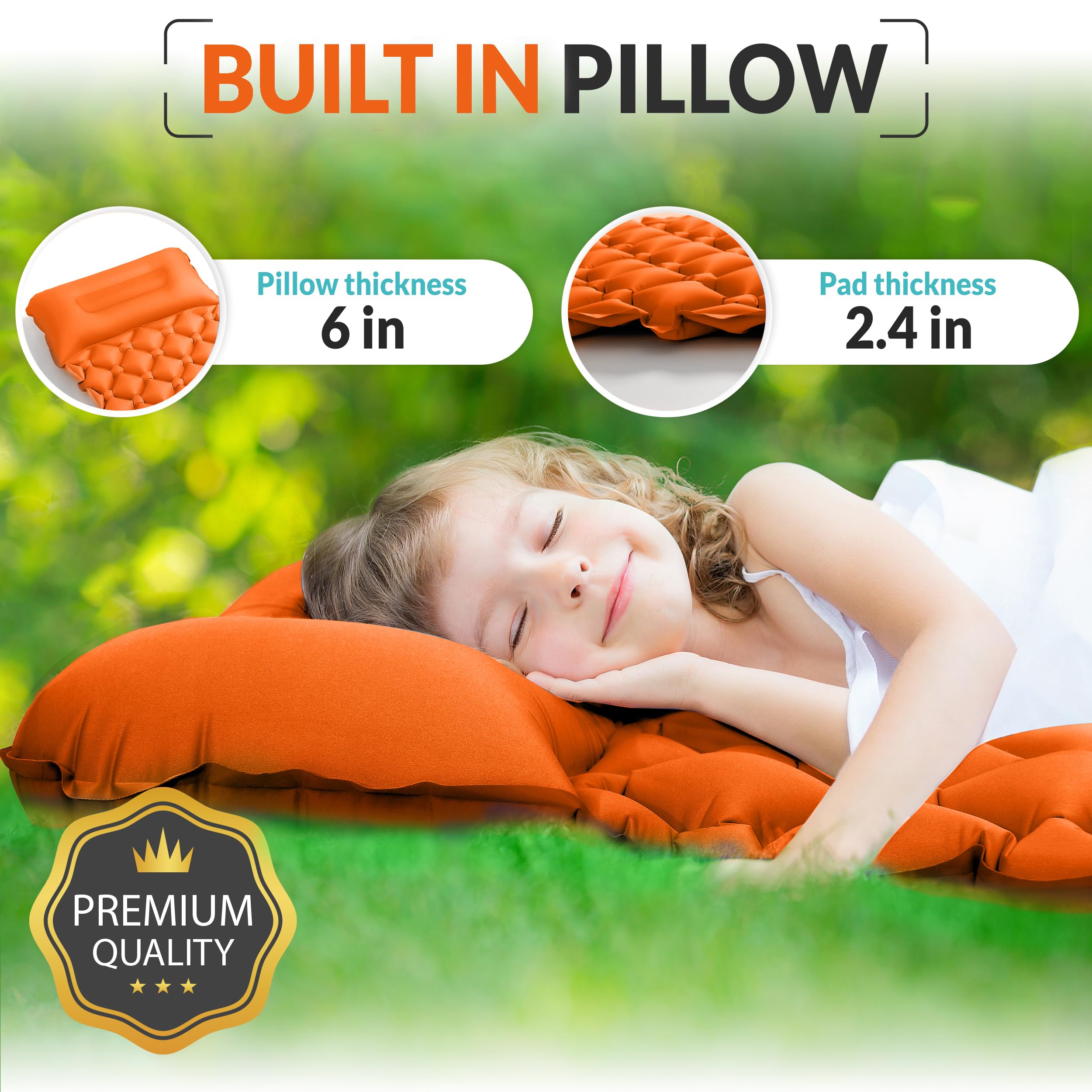 High Stream Gear 2-inch thick kids camping mat supports comfy naps.