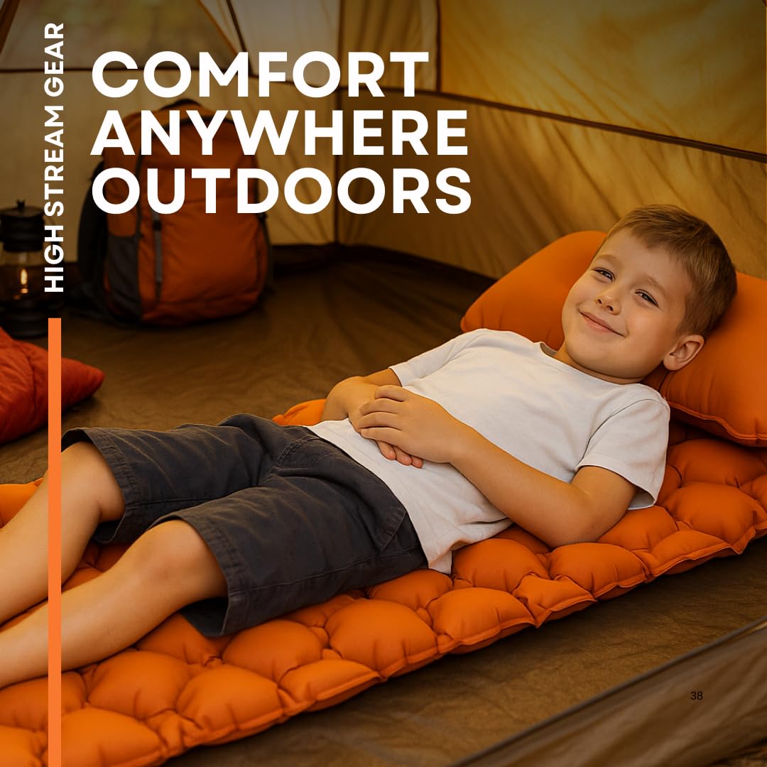 High Stream Gear waterproof nylon kids camping pad for outdoors.
