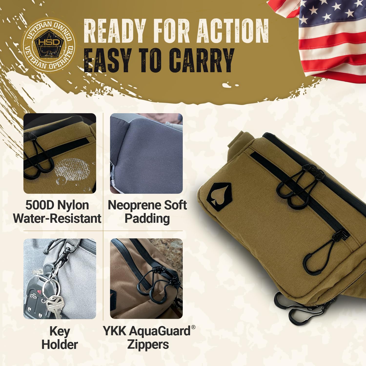 HighSpeedDaddy Carry Fanny Pack adjustable waist belt fits up to 49 inches.