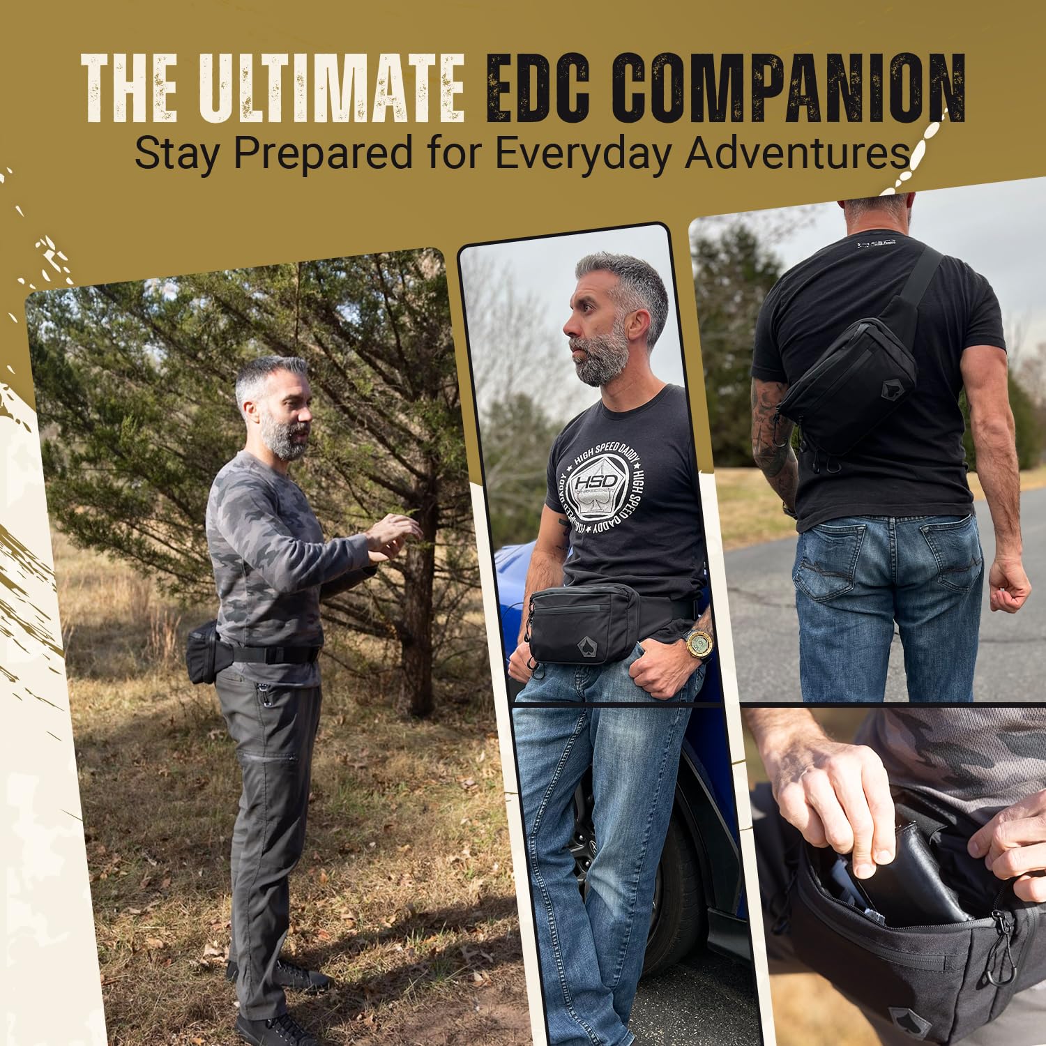 HighSpeedDaddy carry fanny pack compact profile fits essentials without bulk.