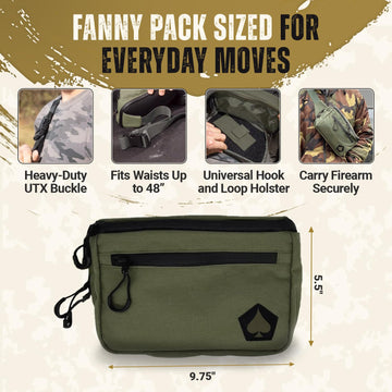 HighSpeedDaddy Carry Fanny Pack side view highlights secure belt clip for active wear.