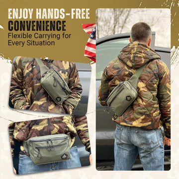 HighSpeedDaddy Carry Fanny Pack uses water-resistant nylon to protect belongings outdoors.
