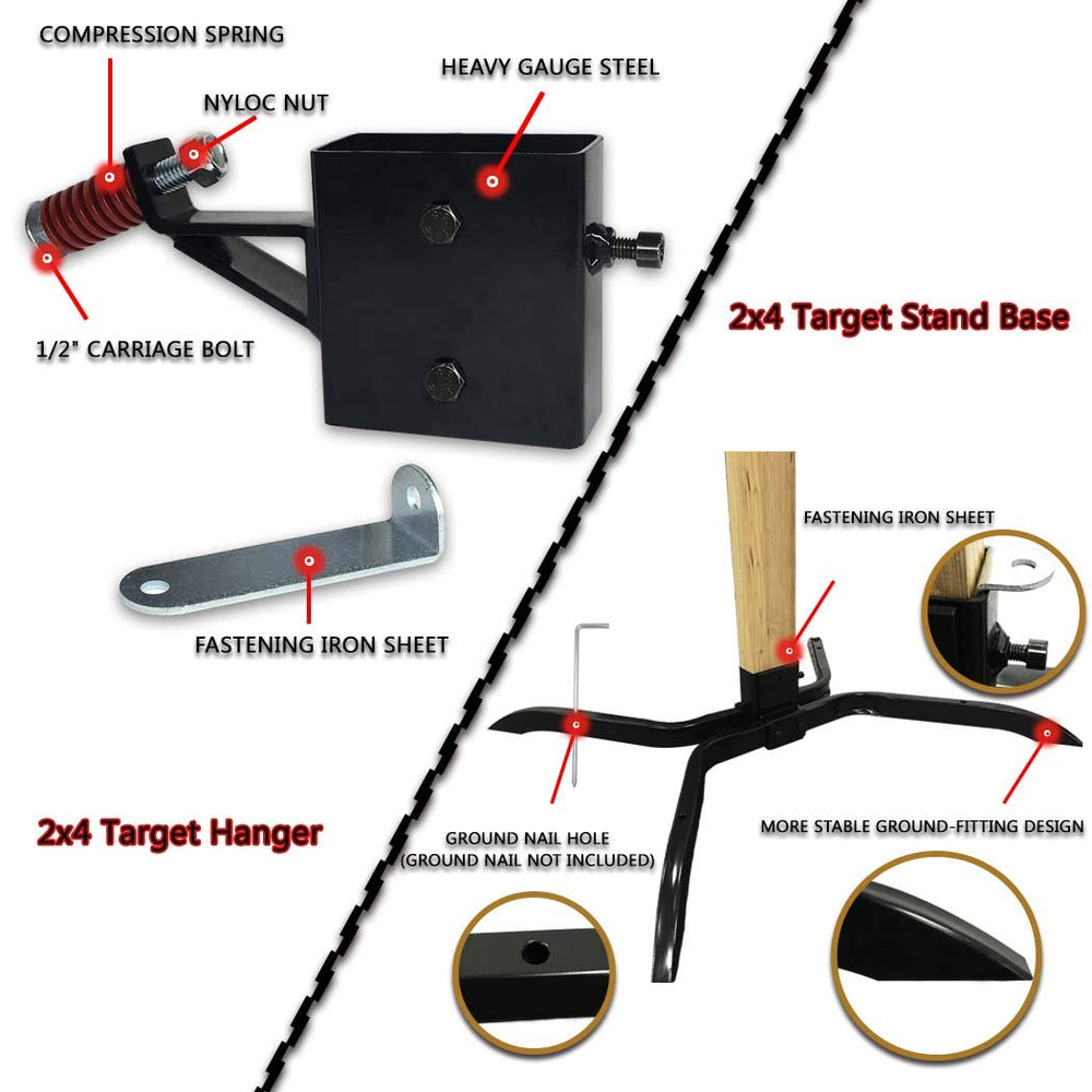 Highwild 2x4 target hanger angles targets for safe deflection.