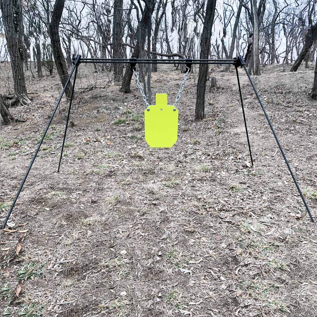 Highwild AR500 target hanging setup for easy target suspension.