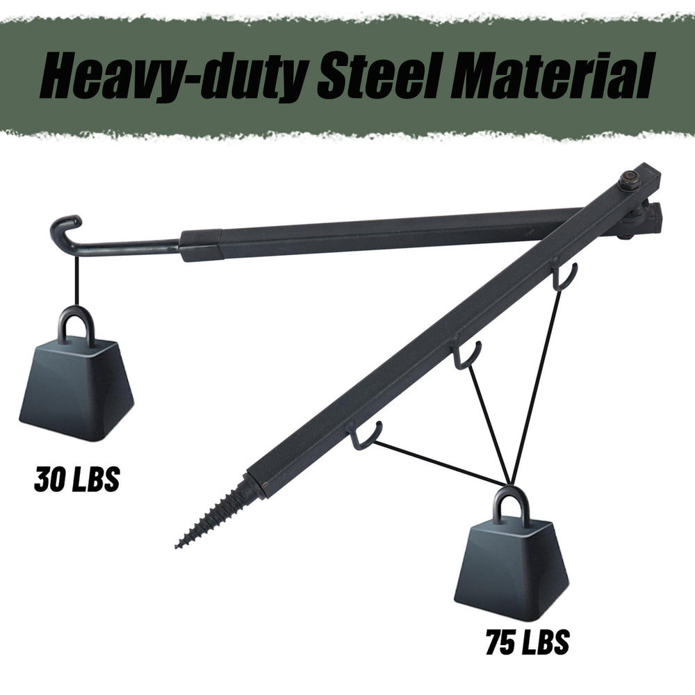 Highwild bow hanger screws into tree without tools.