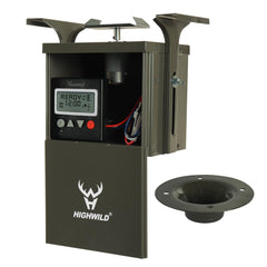 Highwild deer feeder timer display enables precise scheduling for daily feeding.