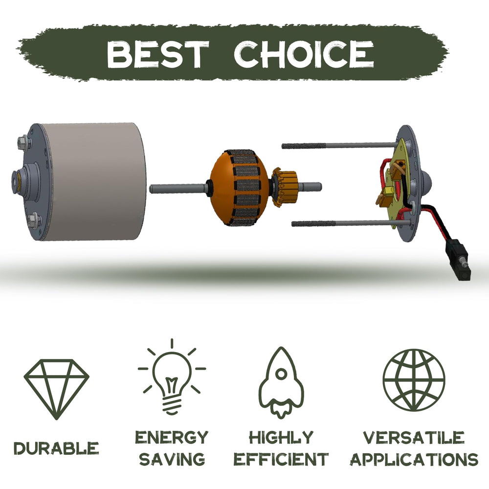 Highwild motor with compact 6.5 x 4 x 4 inch footprint suits tight spaces.