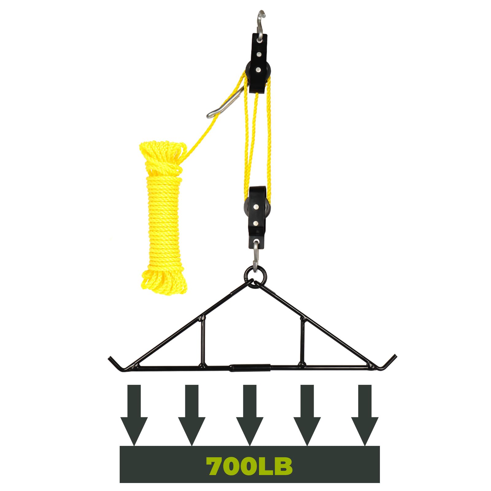 Highwild gambrel-hoist kit setup demonstrates stable mounting for safer lifting.