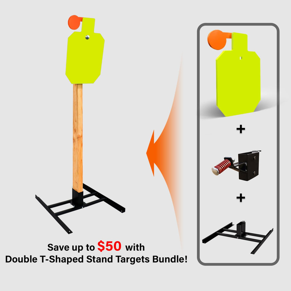 Highwild swivel paddle 3-1-4 inch attached to hostage target for angled deflection.