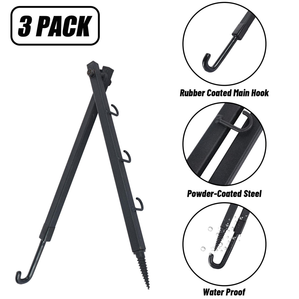Highwild tree stand bow hanger folded flat for easy transport.